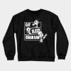 Eat Sleep Chainsaw Repeat Forester Chainsaw Operat Crewneck Sweatshirt Official Haikyuu Merch