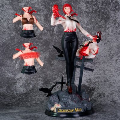 33CM Anime Chainsaw Man Figure PVC Makima Anime Beautiful Girl Action Figurine Chainsawman Model Collection Doll 1 - Chainsaw Man Merchandise
