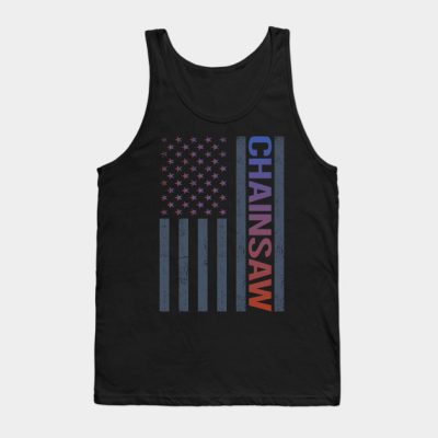 American Flag Chainsaw Arborist Lumberjack Woodwor Tank Top Official Haikyuu Merch