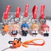 Chainsaw Man Anime Keychain Cool Soft Rubber Devil Denji Car Metal Keyring Cute Pochita Key Chain 1 - Chainsaw Man Merchandise