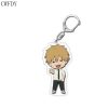 Chainsaw Man Cosplay Keychain Cartoon Denji Power Hayakawa Aki Transparent PVC Double Sided Key Chain For 2 - Chainsaw Man Merchandise