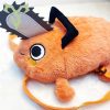 Pochita Plush Toy Backpack Chainsaw Chain Saw Man Cosplay Orange Dog Stuffed Doll Japan Anime Plushie 5 - Chainsaw Man Merchandise