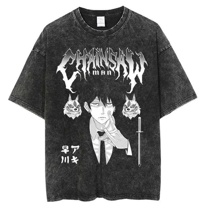 Chainsaw Man Aki Dynamic Oversized Anime Tshirt Chainsaw Man