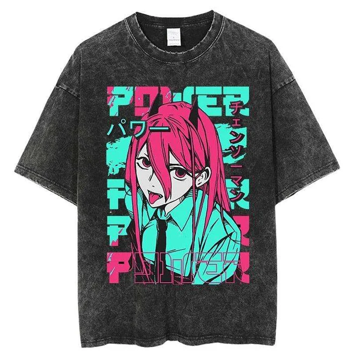 Chainsaw Man Power Dynamic Oversized Anime Tshirt Chainsaw Man