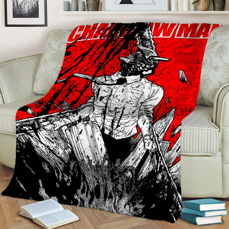 3D Anime Chainsaw Man Cartoon Denji Blanket Soft Throw Blanket for Home Bedroom Bed Sofa Picnic 10 - Chainsaw Man Merchandise