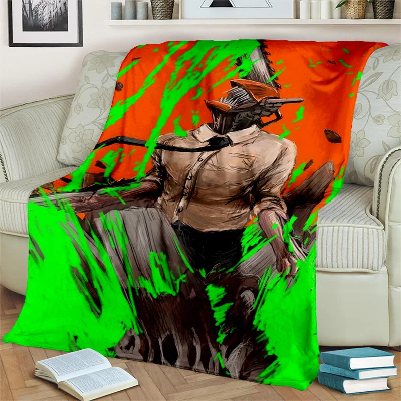 3D Anime Chainsaw Man Cartoon Denji Blanket Soft Throw Blanket for Home Bedroom Bed Sofa Picnic 18 - Chainsaw Man Merchandise