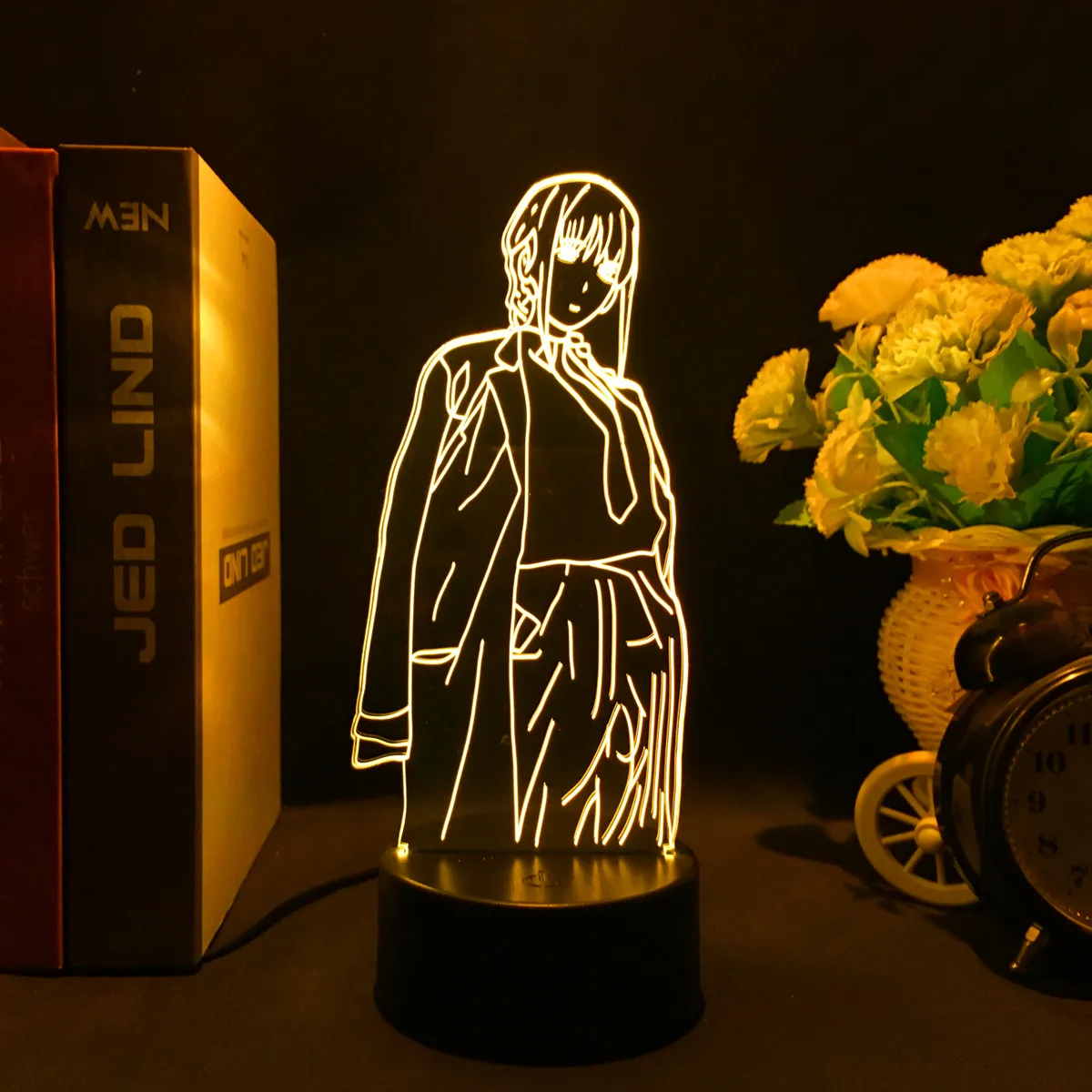 3d Led Lamp Anime Chainsaw Man for Bedroom Decoration Nightlight Kids Birthday Gift Manga Chainsaw Man 12 - Chainsaw Man Merchandise