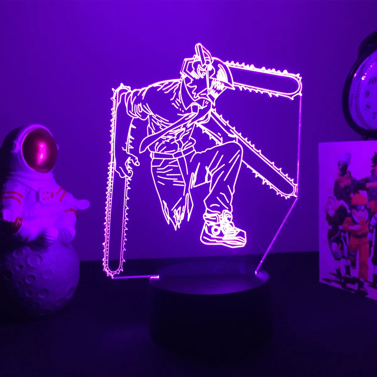 3d Led Lamp Anime Chainsaw Man for Bedroom Decoration Nightlight Kids Birthday Gift Manga Chainsaw Man 3 - Chainsaw Man Merchandise