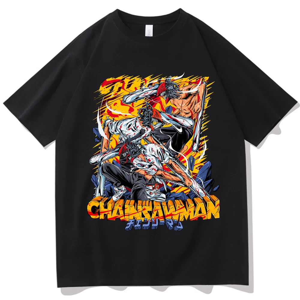 Anime Chainsaw Man Fans Gift T Shirts Fashion Harajuku O Neck Short Sleeve Man Woman Shirts - Chainsaw Man Merchandise