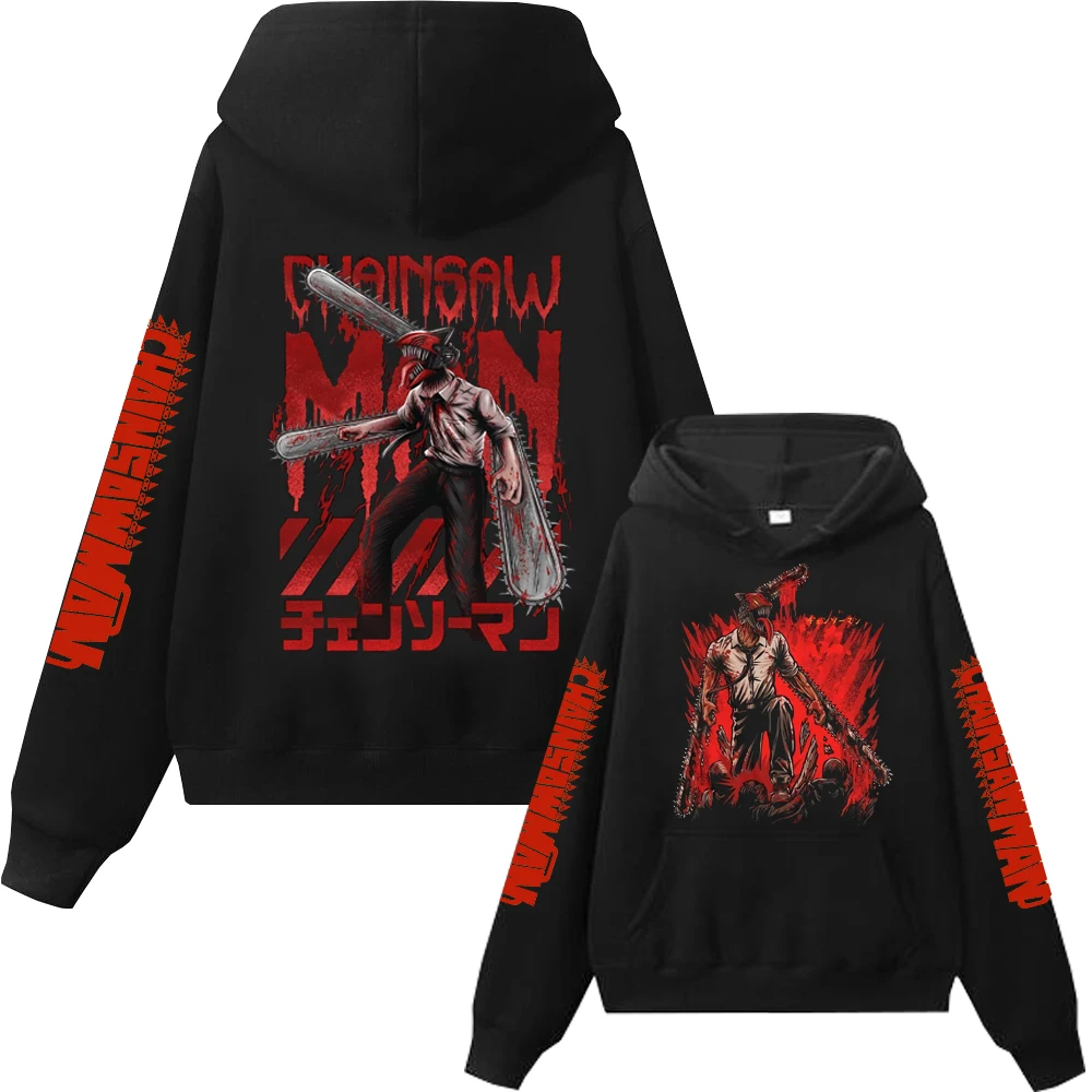 Anime Chainsaw Man Hoodie Denji Print Harajuku Hip Hop Man Woman Streetwear - Chainsaw Man Merchandise