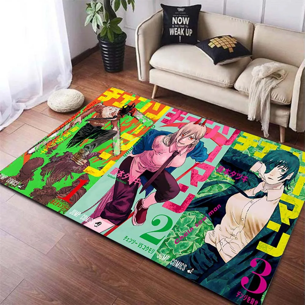 Anime Chainsaw Man Large Carpet Anime Rugs for Bedroom Living Room Fashion Non slip Rug Door 7 - Chainsaw Man Merchandise