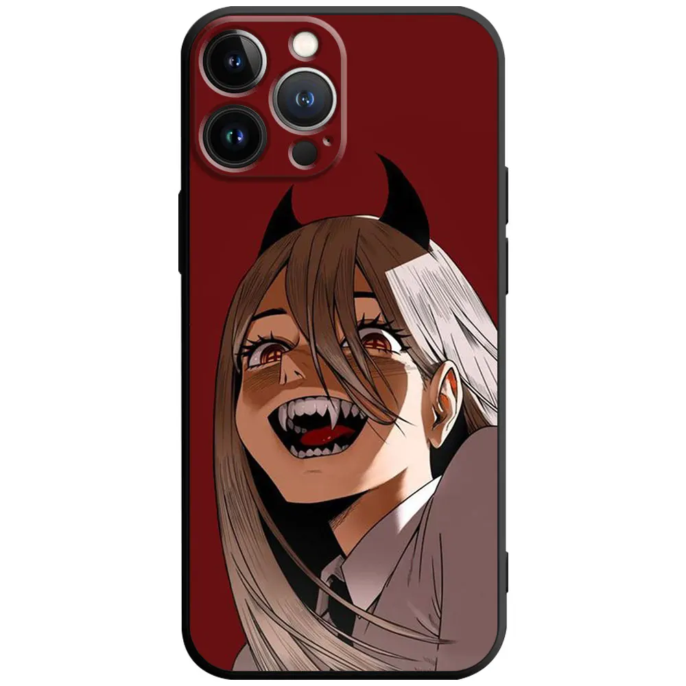 Anime Chainsaw Man Power Soft Silicone Cover Phone Case For iPhone 15 14 13 12 11 1 - Chainsaw Man Merchandise