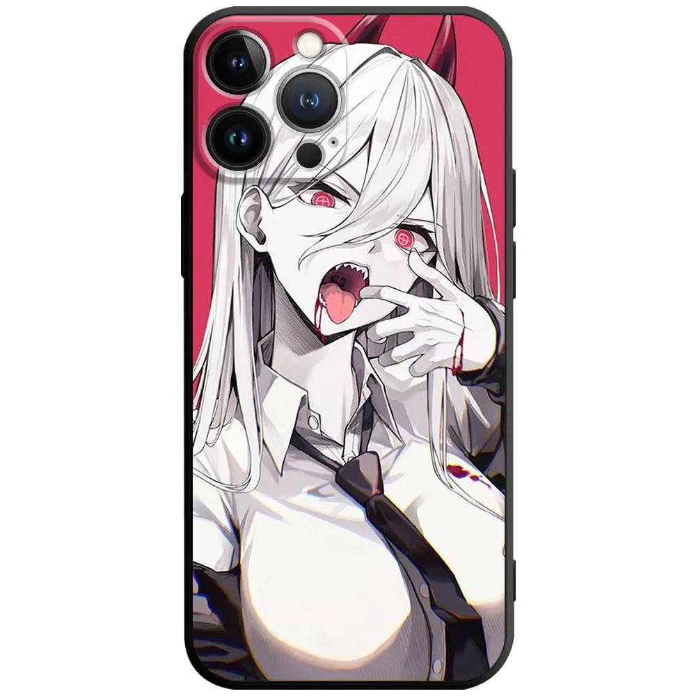 Anime Chainsaw Man Power Soft Silicone Cover Phone Case For iPhone 15 14 13 12 11 11 - Chainsaw Man Merchandise