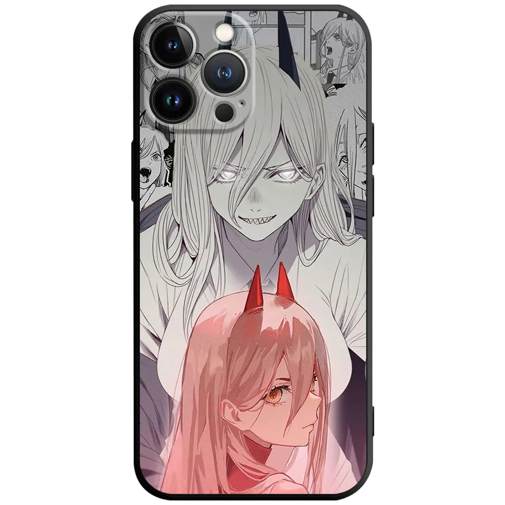 Anime Chainsaw Man Power Soft Silicone Cover Phone Case For iPhone 15 14 13 12 11 2 - Chainsaw Man Merchandise