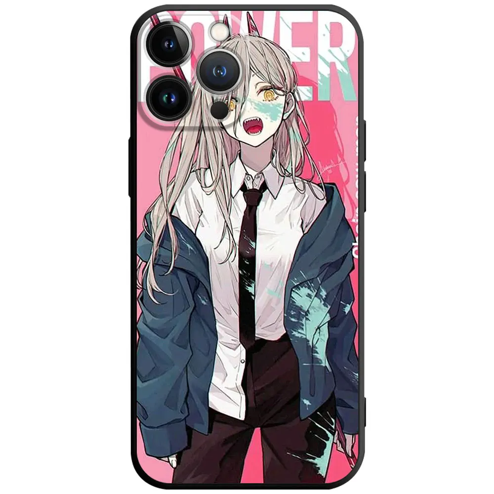 Anime Chainsaw Man Power Soft Silicone Cover Phone Case For iPhone 15 14 13 12 11 6 - Chainsaw Man Merchandise