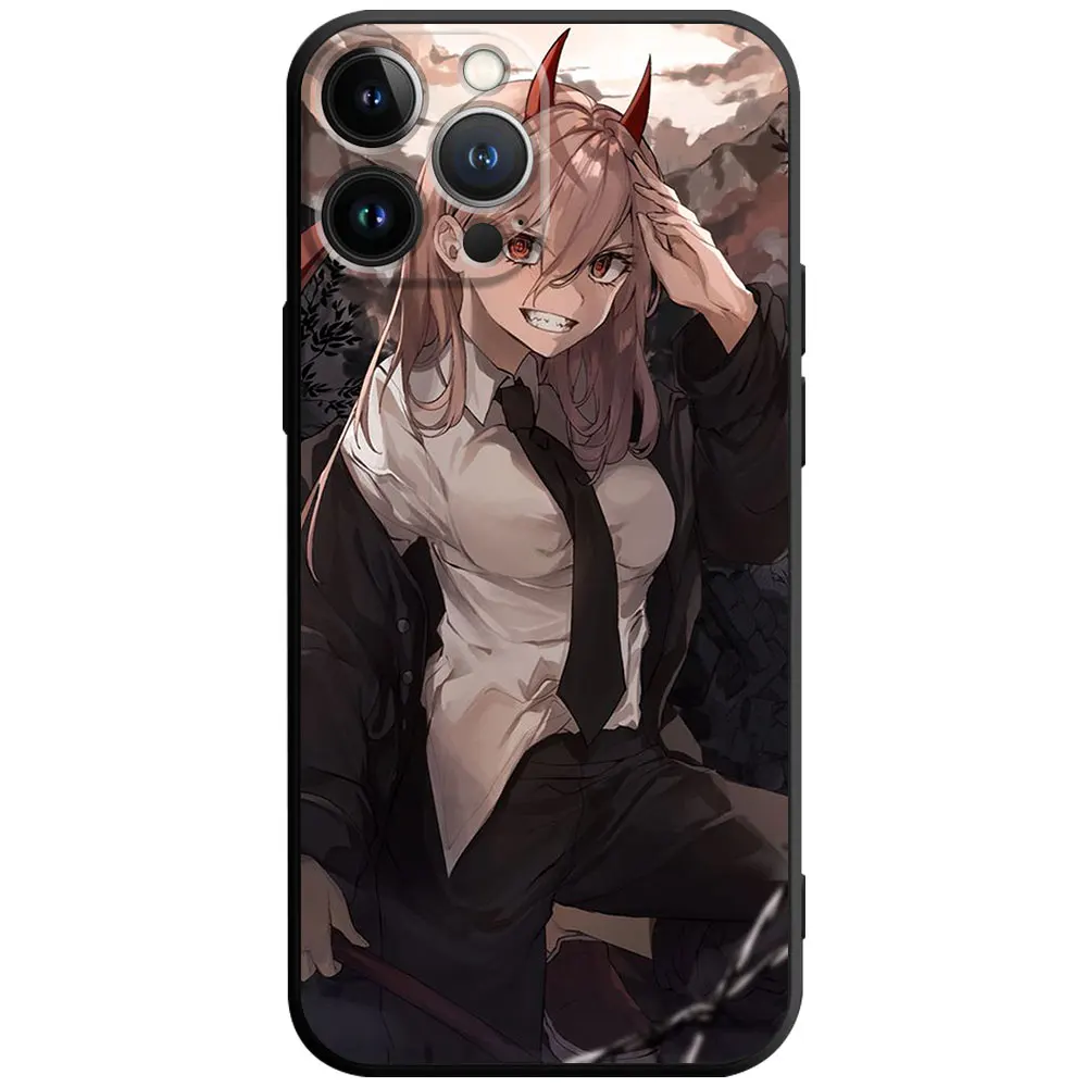 Anime Chainsaw Man Power Soft Silicone Cover Phone Case For iPhone 15 14 13 12 11 8 - Chainsaw Man Merchandise