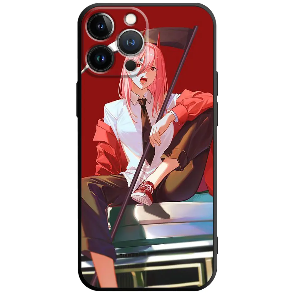 Anime Chainsaw Man Power Soft Silicone Cover Phone Case For iPhone 15 14 13 12 11 9 - Chainsaw Man Merchandise