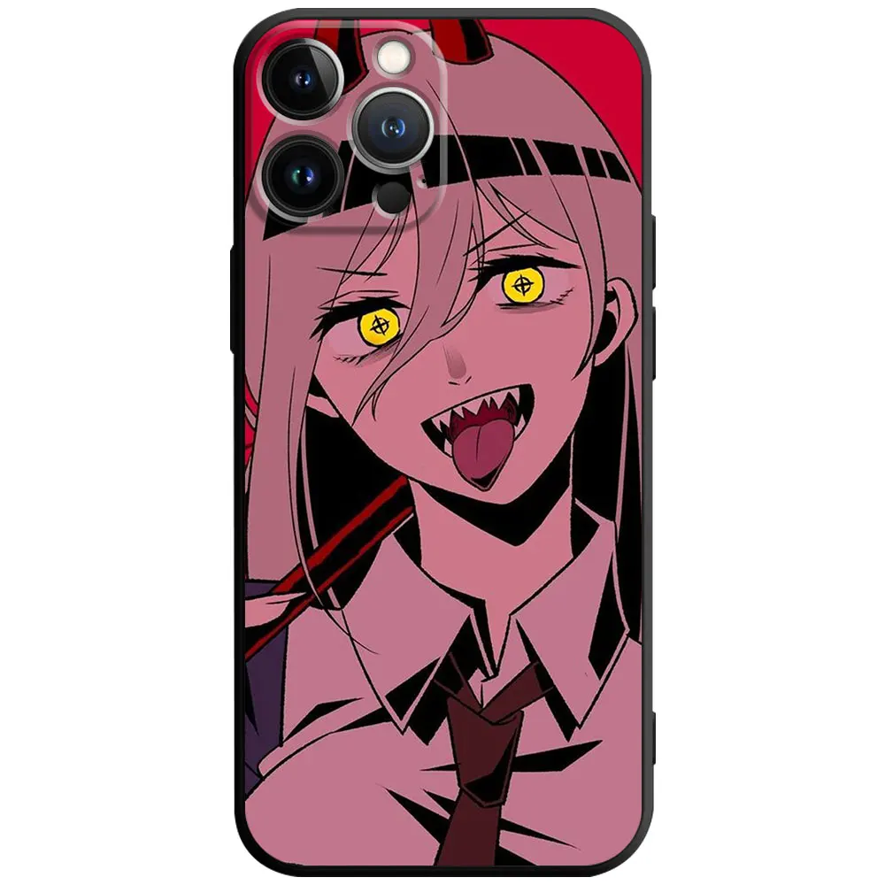 Anime Chainsaw Man Power Soft Silicone Cover Phone Case For iPhone 15 14 13 12 11 - Chainsaw Man Merchandise