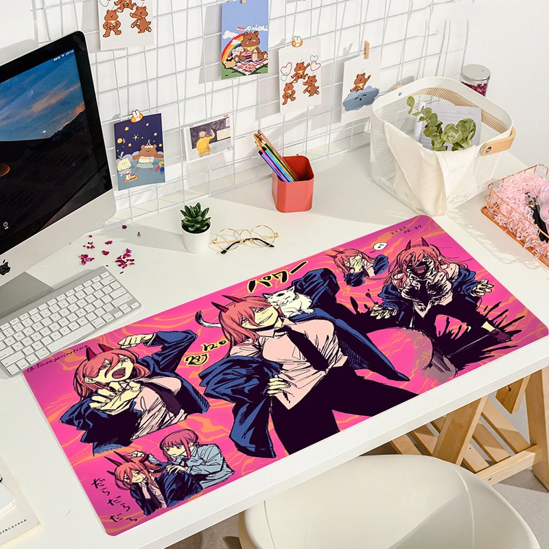 Anime Mouse Pad Gamer Mausepad Large Pc Gaming Accessories Computer Mat Deskmat kawaii Chainsaw Man Mousepad 7 - Chainsaw Man Merchandise