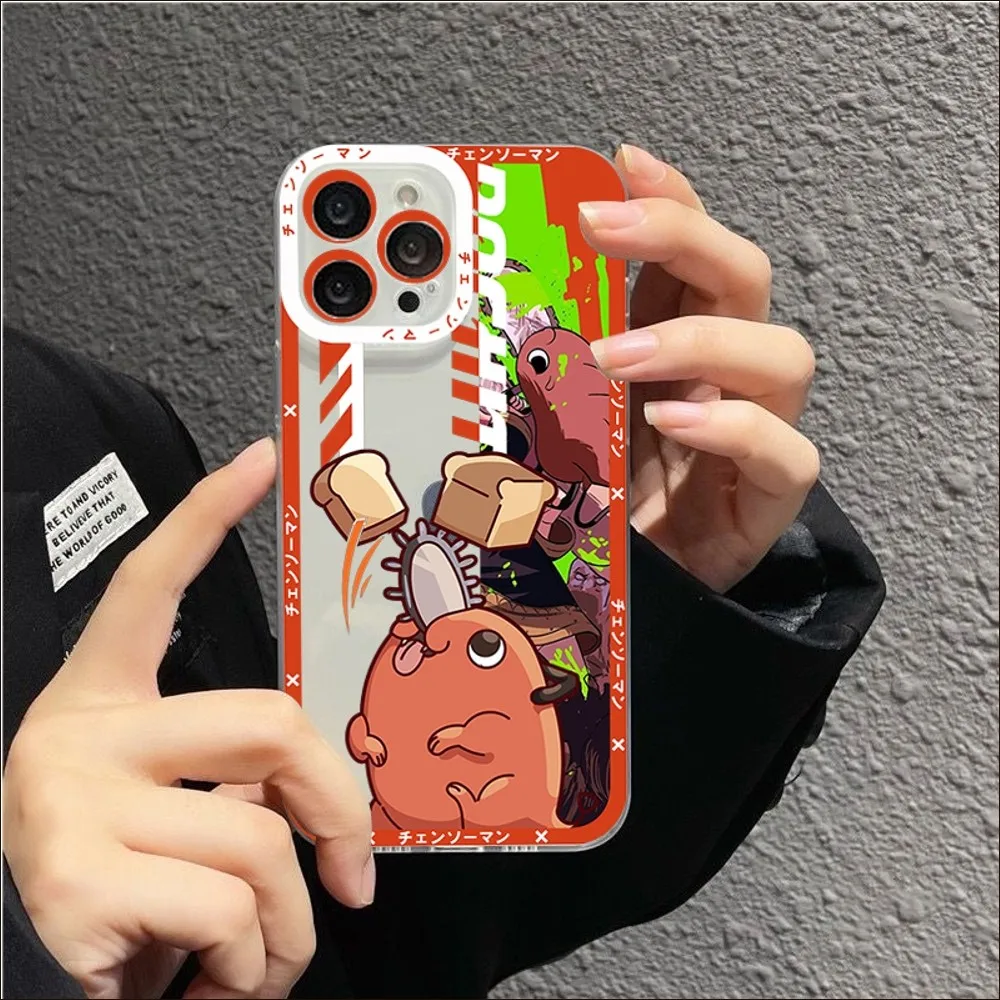 Cartoon Anime Chainsaw Man Phone Case For iPhone 13 14 Pro Max XS XR 12 11 2 - Chainsaw Man Merchandise