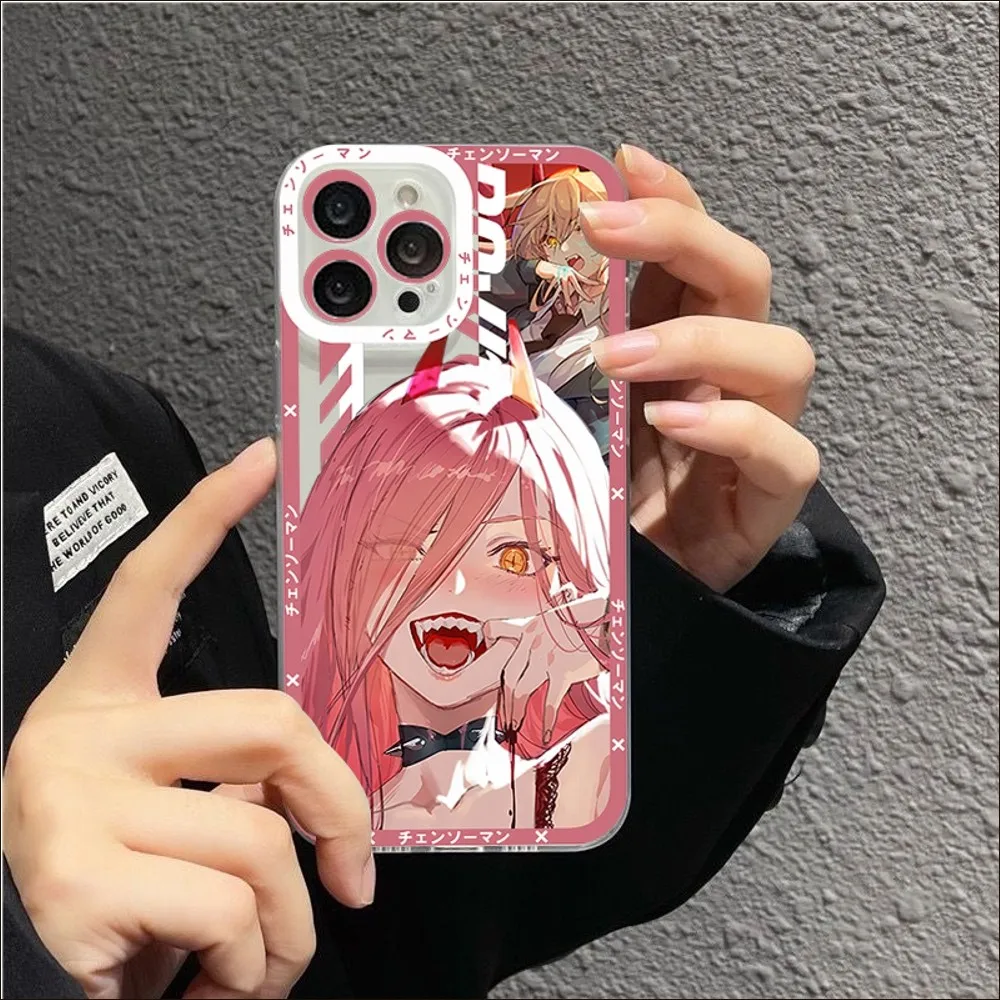 Cartoon Anime Chainsaw Man Phone Case For iPhone 13 14 Pro Max XS XR 12 11 3 - Chainsaw Man Merchandise