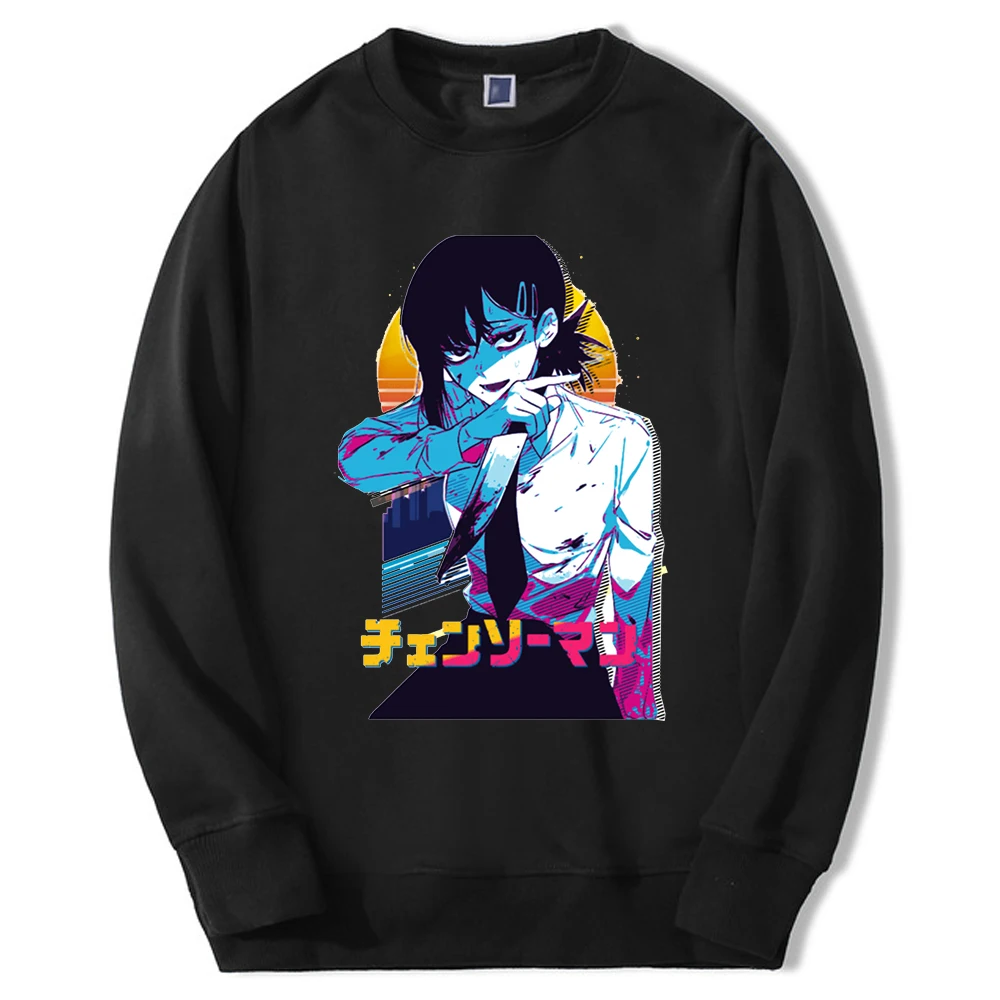 Chainsaw Man Anime Crewneck Sweatshirts Hoodie Anime Girl kobeni Harajuku Streetwear Crewneck Hip Hop Sportswear Tracksuit - Chainsaw Man Merchandise