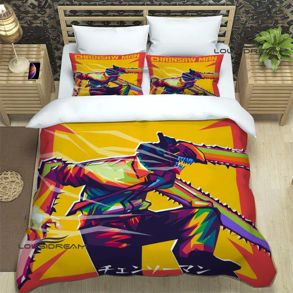 Chainsaw Man Anime Print Bedding Sets exquisite bed supplies set duvet cover bed comforter set bedding 10 - Chainsaw Man Merchandise