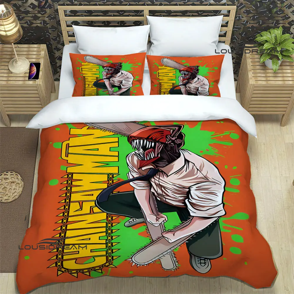Chainsaw Man Anime Print Bedding Sets exquisite bed supplies set duvet cover bed comforter set bedding 15 - Chainsaw Man Merchandise