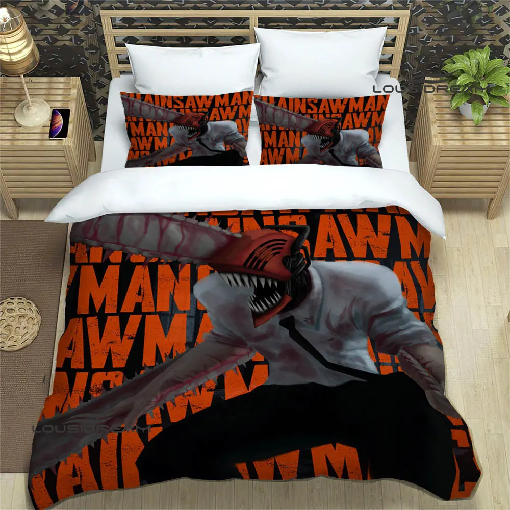 Chainsaw Man Anime Print Bedding Sets exquisite bed supplies set duvet cover bed comforter set bedding 19 - Chainsaw Man Merchandise
