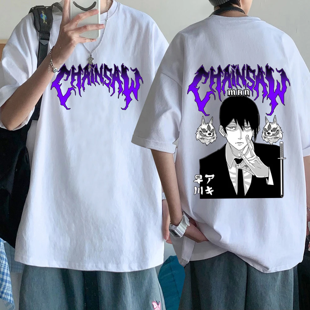 Chainsaw Man Anime T Shirt Fashion Harajuku Hip Hop Man Woman Short Sleeves Tops - Chainsaw Man Merchandise