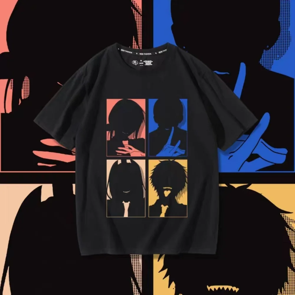 Chainsaw Man Anime T shirt Manga Graphic Print Men Oversized Cotton Short Sleeve Tee Women Top - Chainsaw Man Merchandise