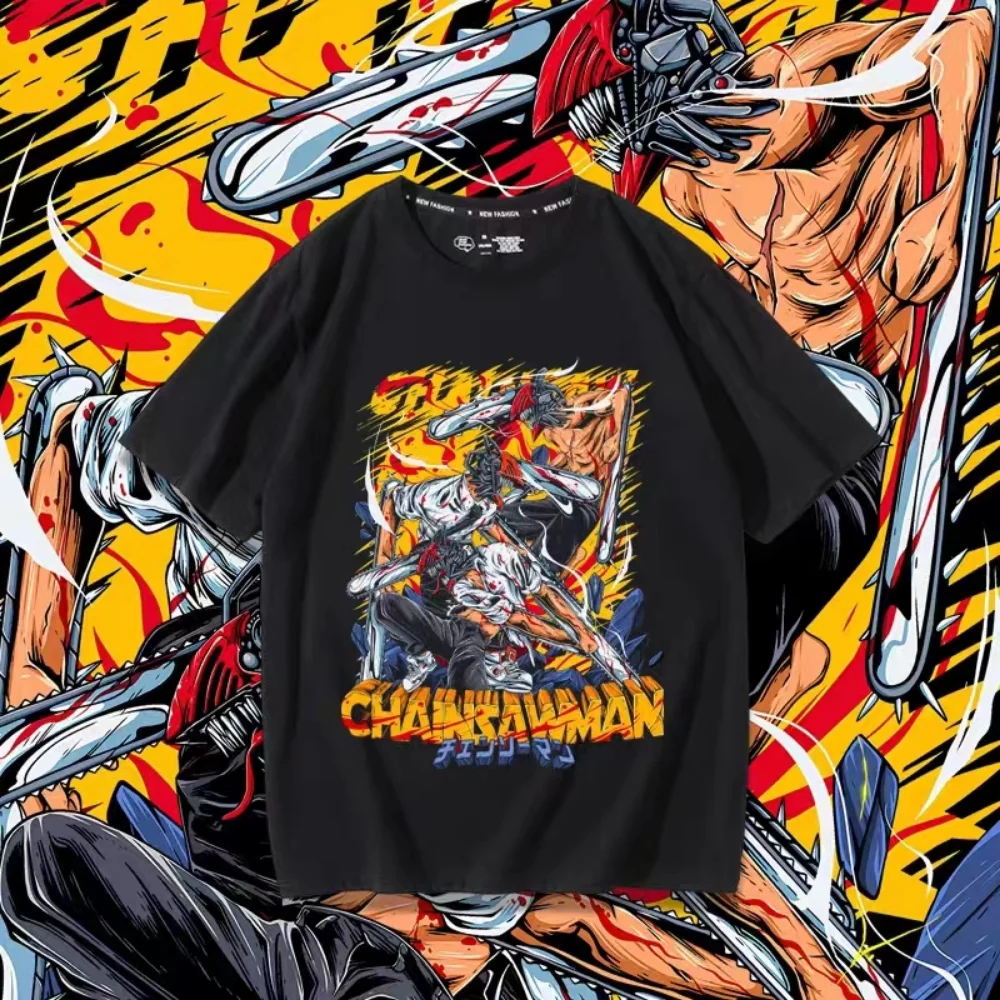 Chainsaw Man Denji Anime T shirts Manga Graphic Printed Men Oversized Cotton Short Sleeve Tee Women - Chainsaw Man Merchandise