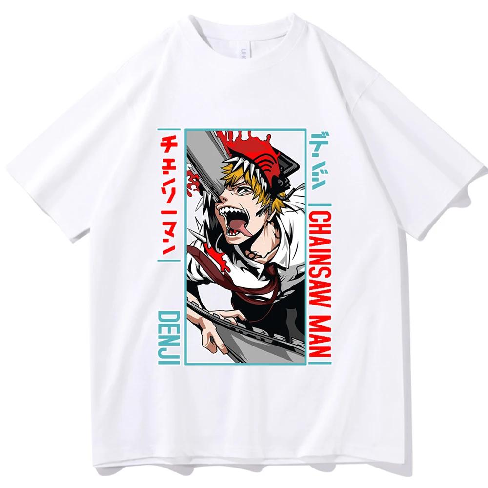 Chainsaw Man Denji T Shirt Anime Harajiku Casual Loose Unise Shirts - Chainsaw Man Merchandise