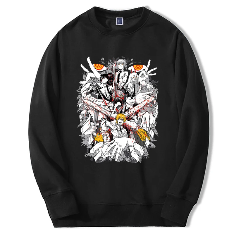 Chainsaw Man Sweatshirt Men and Women Long Sleeve Hoodie Hot Anime Men s Top Hip Hop - Chainsaw Man Merchandise