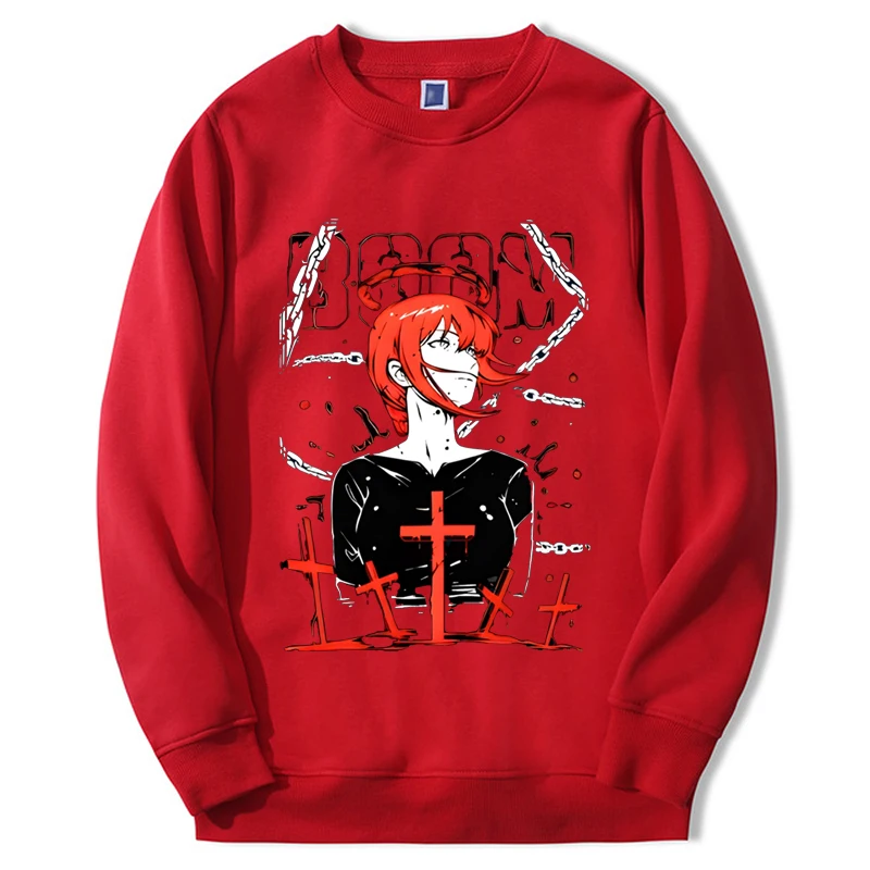 Chainsaw Man Sweatshirt Print Hentai Hot Anime Girl Makima Hoodies Long Sleeve Bodywarm Sweatshirts Fashion Harajuku - Chainsaw Man Merchandise