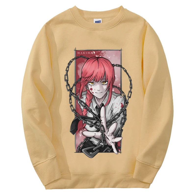 Chainsaw Man Sweatshirt Print Hot Anime Graphic Makima Sportswear Tops Harajuku Casual Warm Streetwear Autumn Clothes - Chainsaw Man Merchandise