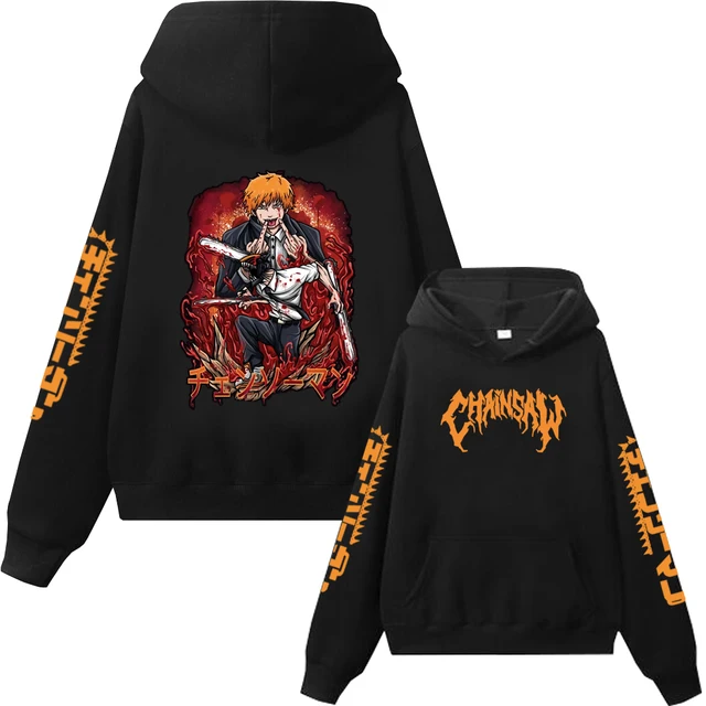 Harajuku Anime Hoodie Chainsaw Man Hip Hop Man Woman - Chainsaw Man Merchandise