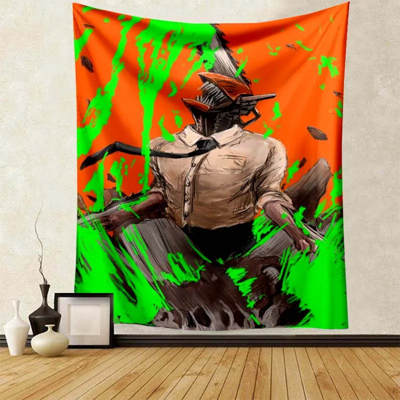 Home Decoration Chainsaw Man Anime Tapestry Wall Art Hanging Japanese Manga Demon Boho Room Decor Large 11 - Chainsaw Man Merchandise