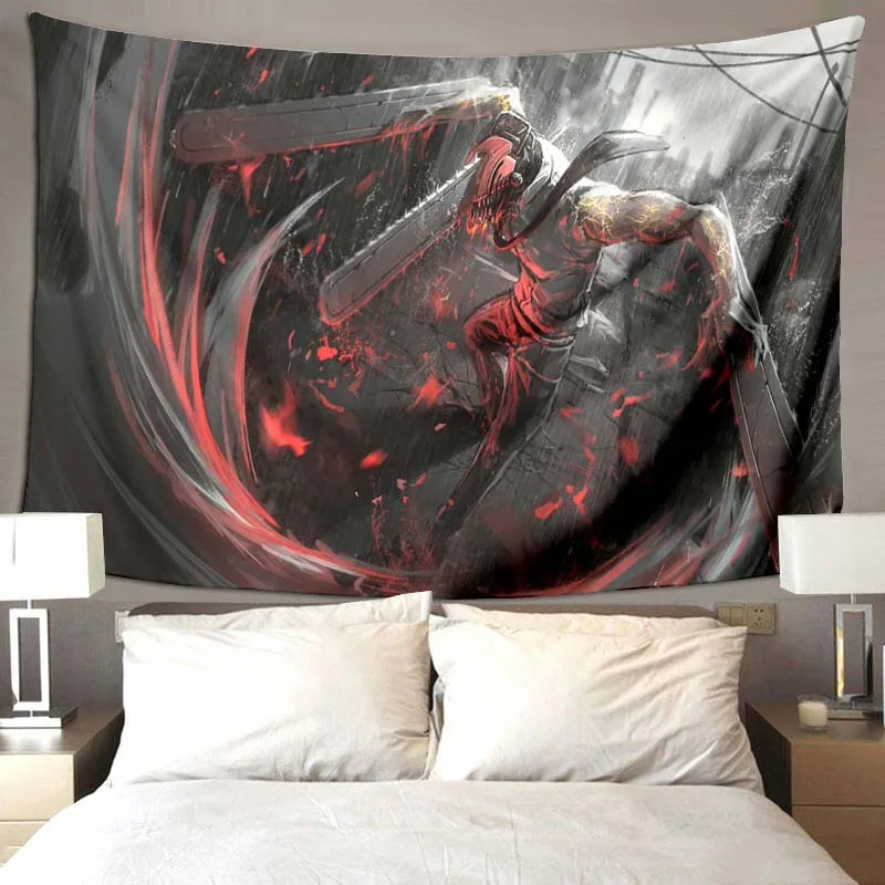 Home Decoration Chainsaw Man Anime Tapestry Wall Art Hanging Japanese Manga Demon Boho Room Decor Large 15 - Chainsaw Man Merchandise