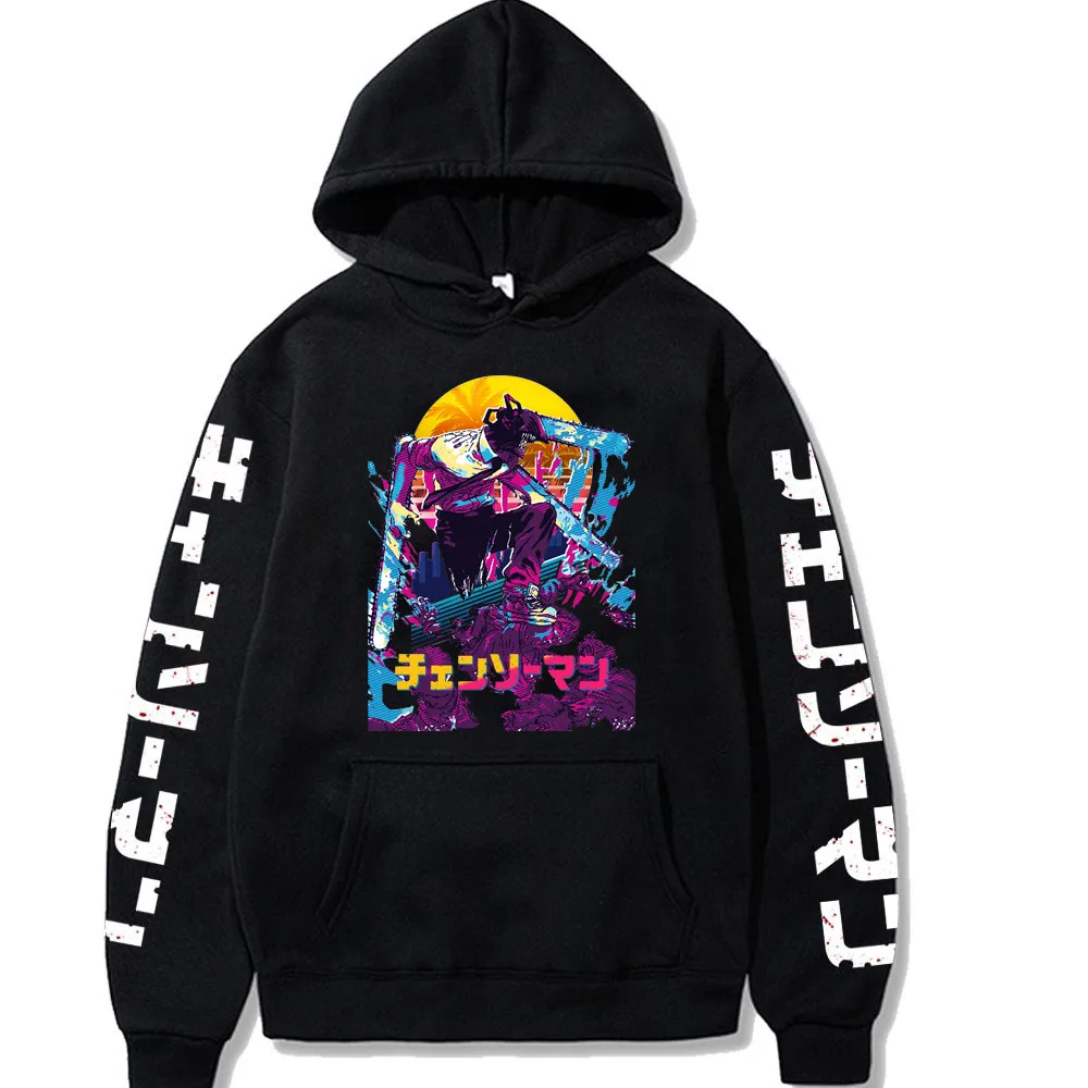 Jaoanese Anime Chainsaw Man Hoodies Darkness Devil Astronauts Power Denji Aki Hayakawa Pochita Manga Graphics Sweatshirt - Chainsaw Man Merchandise