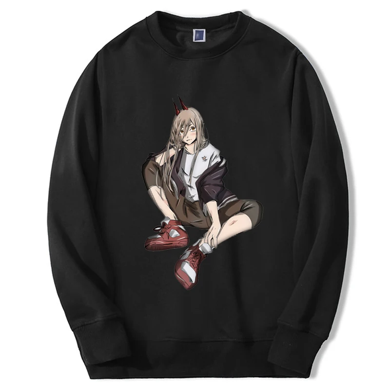 Japanese Anime Sweatshirt Print Power Chainsaw Warm Kawaii Girl Graphic New Fashion Tracksuit Sweater Trend Sweater - Chainsaw Man Merchandise