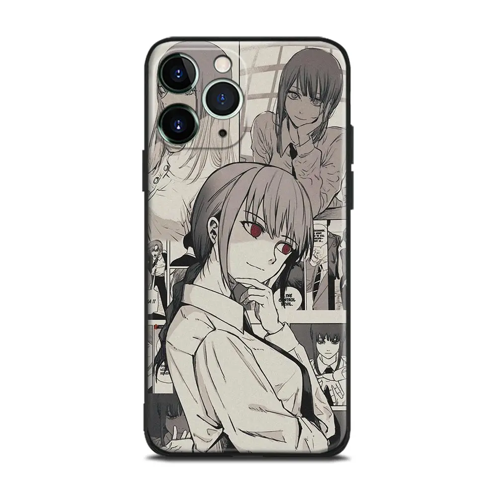 Makima Chainsaw Man Japanese Anime Soft TPU Glass Phone Case for IPhone 6s 7 8 14 1 - Chainsaw Man Merchandise