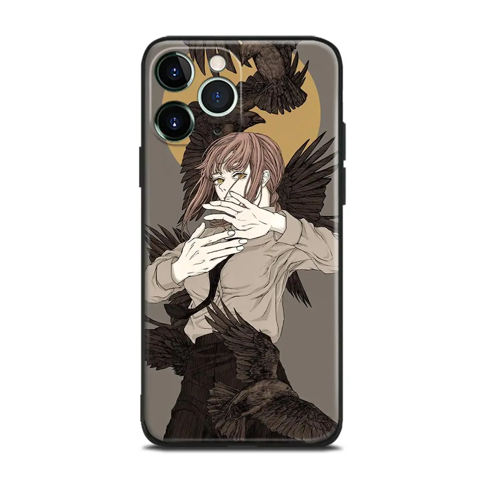 Makima Chainsaw Man Japanese Anime Soft TPU Glass Phone Case for IPhone 6s 7 8 14 - Chainsaw Man Merchandise