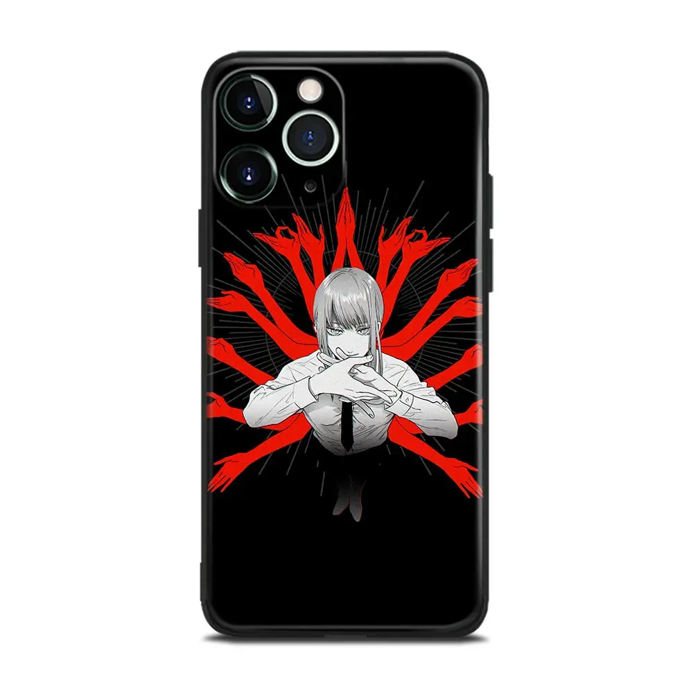 Makima Chainsaw Man Manga Anime Soft TPU Glass Phone Case for IPhone 6s 7 8 14 5 - Chainsaw Man Merchandise