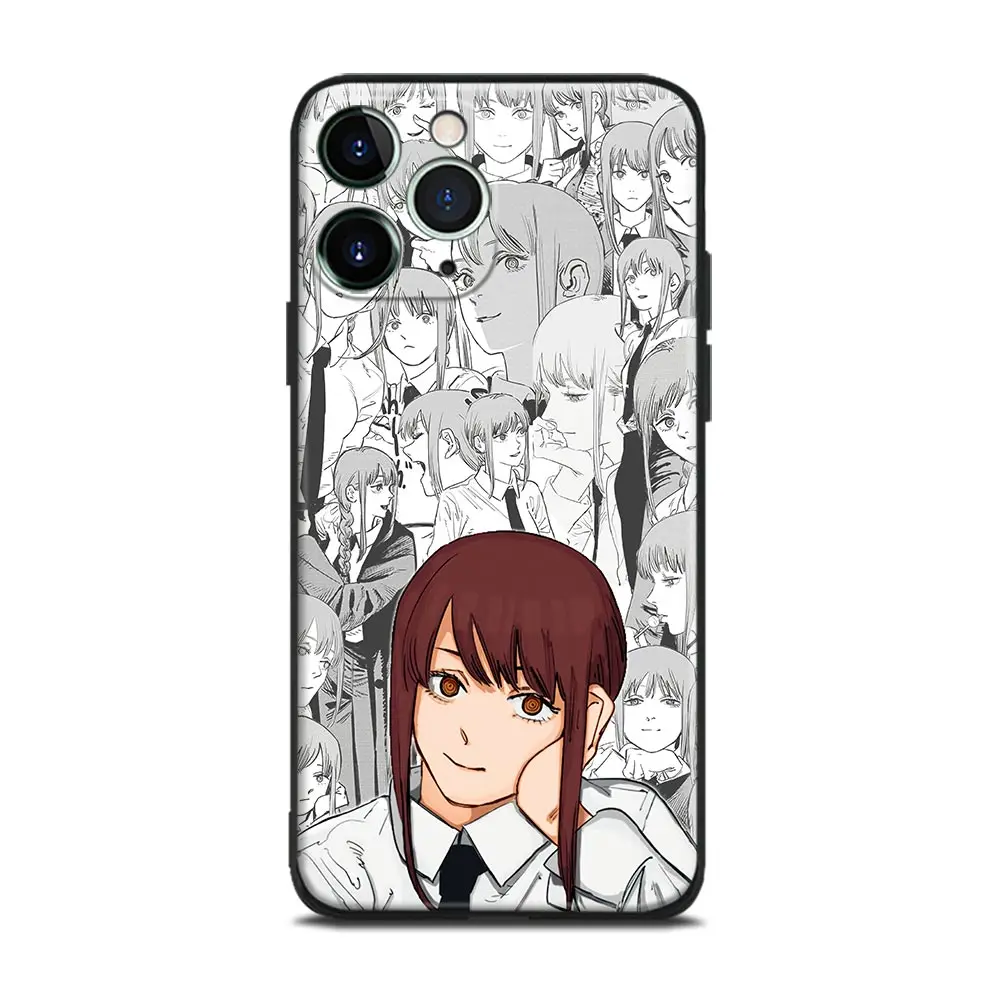 Makima Chainsaw Man Manga Anime Soft TPU Glass Phone Case for IPhone 6s 7 8 14 - Chainsaw Man Merchandise