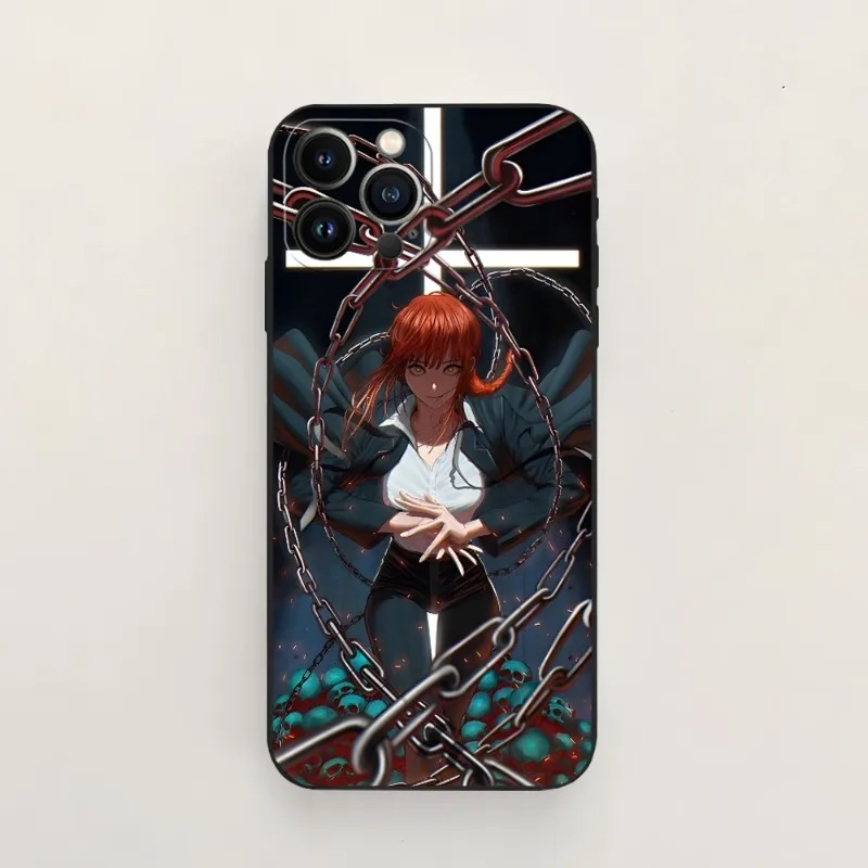 Makima Chainsaw Man Phone Case For Iphone 14 Pro 13 Mini 11 12 Max Xr X 2 - Chainsaw Man Merchandise