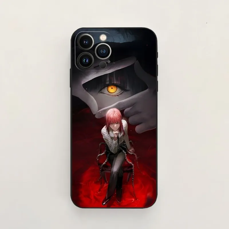 Makima Chainsaw Man Phone Case For Iphone 14 Pro 13 Mini 11 12 Max Xr X 4 - Chainsaw Man Merchandise