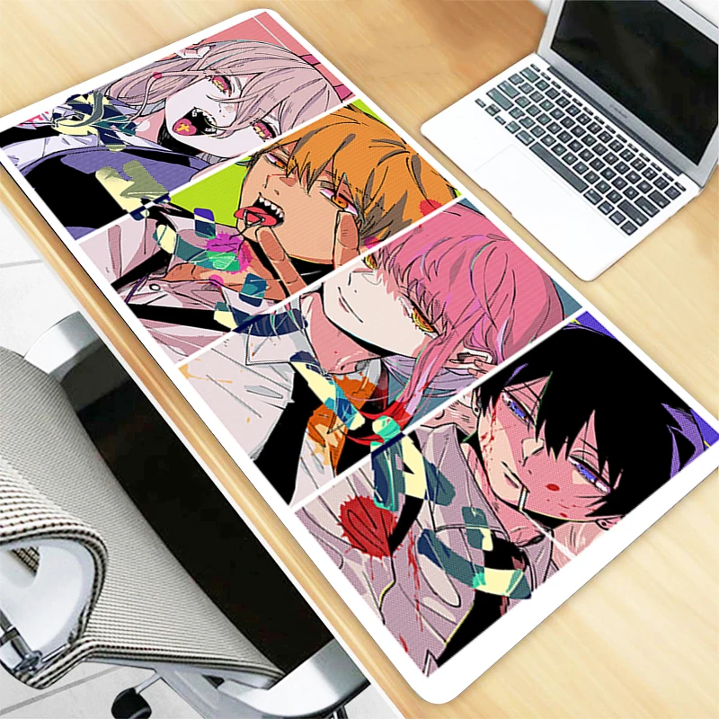 Mousepad Chainsaw Man Gaming Pad Rubber Mat Mouse Gamer Kawaii Anime Pc Mause Cabinet Keyboard Pads 1 - Chainsaw Man Merchandise