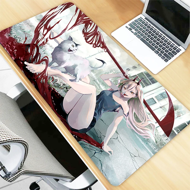 Mousepad Chainsaw Man Gaming Pad Rubber Mat Mouse Gamer Kawaii Anime Pc Mause Cabinet Keyboard Pads 3 - Chainsaw Man Merchandise