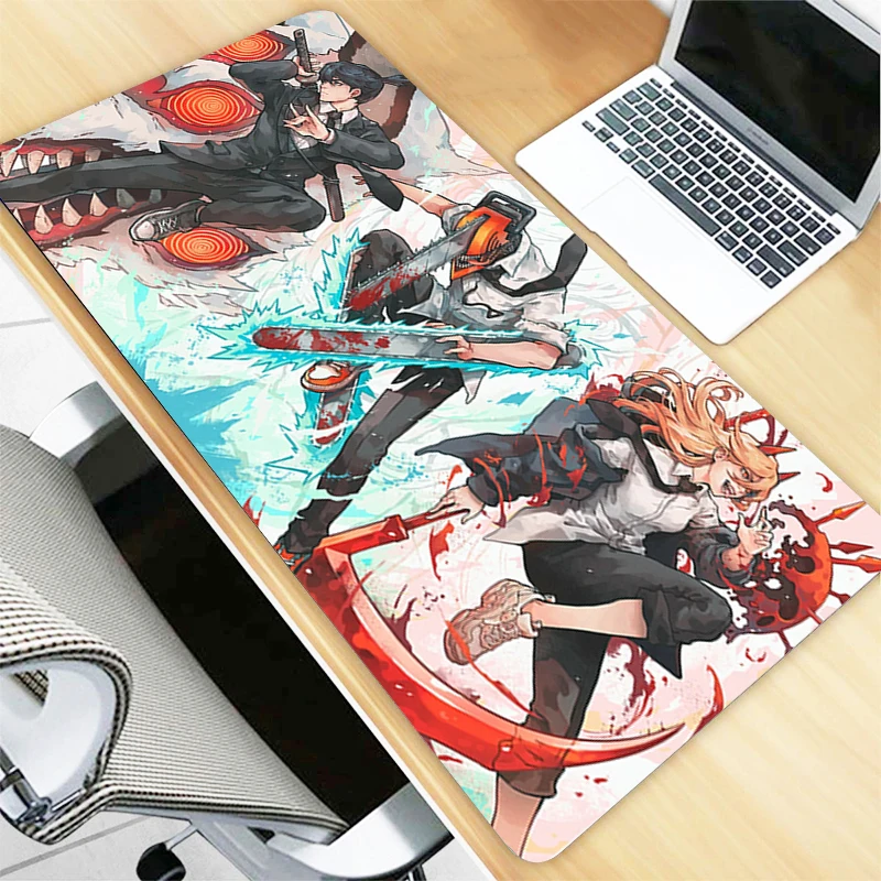 Mousepad Chainsaw Man Gaming Pad Rubber Mat Mouse Gamer Kawaii Anime Pc Mause Cabinet Keyboard Pads - Chainsaw Man Merchandise